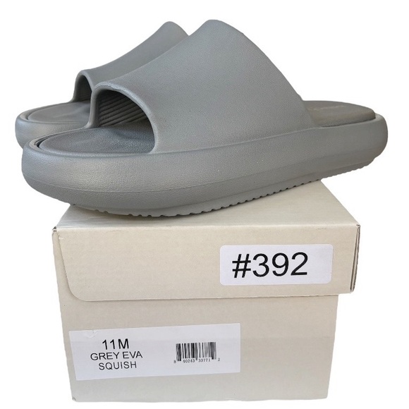 Beach Slides by J/Slides SQUISH Grey EVA Sandals Size 11M New - Picture 3 of 9